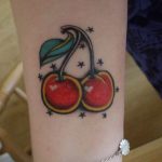 photo tattoo cherry 28.01.2019 №274 - an example of drawing a cherry tattoo - tattoovalue.net