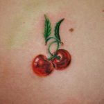 photo tattoo cherry 28.01.2019 №275 - an example of drawing a cherry tattoo - tattoovalue.net