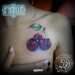 photo tattoo cherry 28.01.2019 №278 - an example of drawing a cherry tattoo - tattoovalue.net