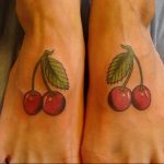 photo tattoo cherry 28.01.2019 №280 - an example of drawing a cherry tattoo - tattoovalue.net