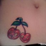 photo tattoo cherry 28.01.2019 №281 - an example of drawing a cherry tattoo - tattoovalue.net