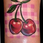 photo tattoo cherry 28.01.2019 №332 - an example of drawing a cherry tattoo - tattoovalue.net