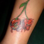 photo tattoo cherry 28.01.2019 №359 - an example of drawing a cherry tattoo - tattoovalue.net