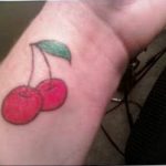 photo tattoo cherry 28.01.2019 №369 - an example of drawing a cherry tattoo - tattoovalue.net