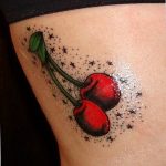 photo tattoo cherry 28.01.2019 №396 - an example of drawing a cherry tattoo - tattoovalue.net