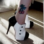 photo tattoo cherry 28.01.2019 №399 - an example of drawing a cherry tattoo - tattoovalue.net