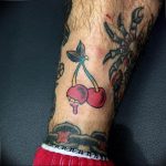 photo tattoo cherry 28.01.2019 №400 - an example of drawing a cherry tattoo - tattoovalue.net