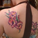 photo tattoo gladiolus 25.01.2019 №044 - drawing a tattoo flower gladiolus - tattoovalue.net