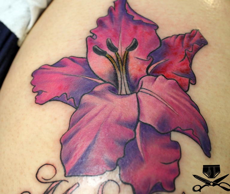 photo tattoo gladiolus 25.01.2019 № 087 - drawing a tattoo f