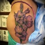 photo tattoo gladiolus 25.01.2019 №010 - drawing a tattoo flower gladiolus - tattoovalue.net