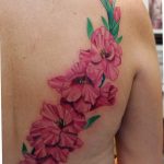 photo tattoo gladiolus 25.01.2019 №016 - drawing a tattoo flower gladiolus - tattoovalue.net