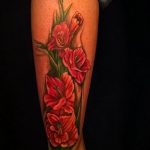 photo tattoo gladiolus 25.01.2019 №026 - drawing a tattoo flower gladiolus - tattoovalue.net