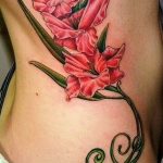 photo tattoo gladiolus 25.01.2019 №028 - drawing a tattoo flower gladiolus - tattoovalue.net