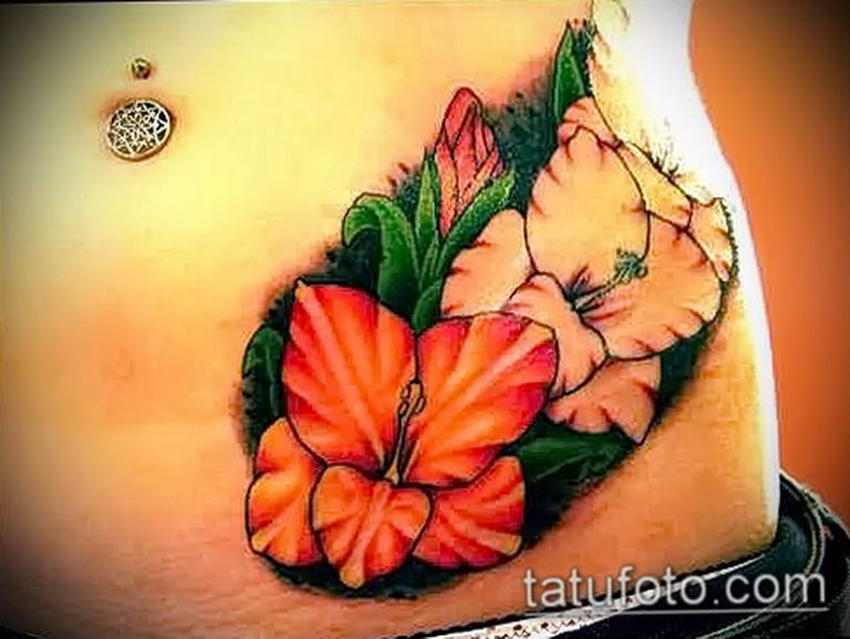 photo tattoo gladiolus 25.01.2019 №031 - drawing a tattoo flower gladiolus - tattoovalue.net