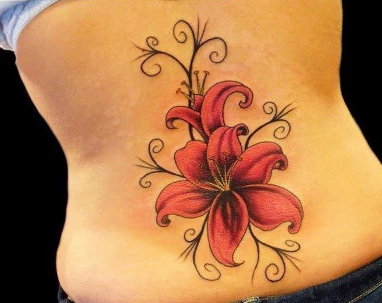 photo tattoo gladiolus 25.01.2019 №043 - drawing a tattoo flower gladiolus - tattoovalue.net