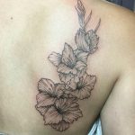 photo tattoo gladiolus 25.01.2019 №045 - drawing a tattoo flower gladiolus - tattoovalue.net