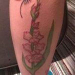 photo tattoo gladiolus 25.01.2019 №060 - drawing a tattoo flower gladiolus - tattoovalue.net