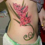 photo tattoo gladiolus 25.01.2019 №062 - drawing a tattoo flower gladiolus - tattoovalue.net