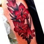 photo tattoo gladiolus 25.01.2019 №068 - drawing a tattoo flower gladiolus - tattoovalue.net