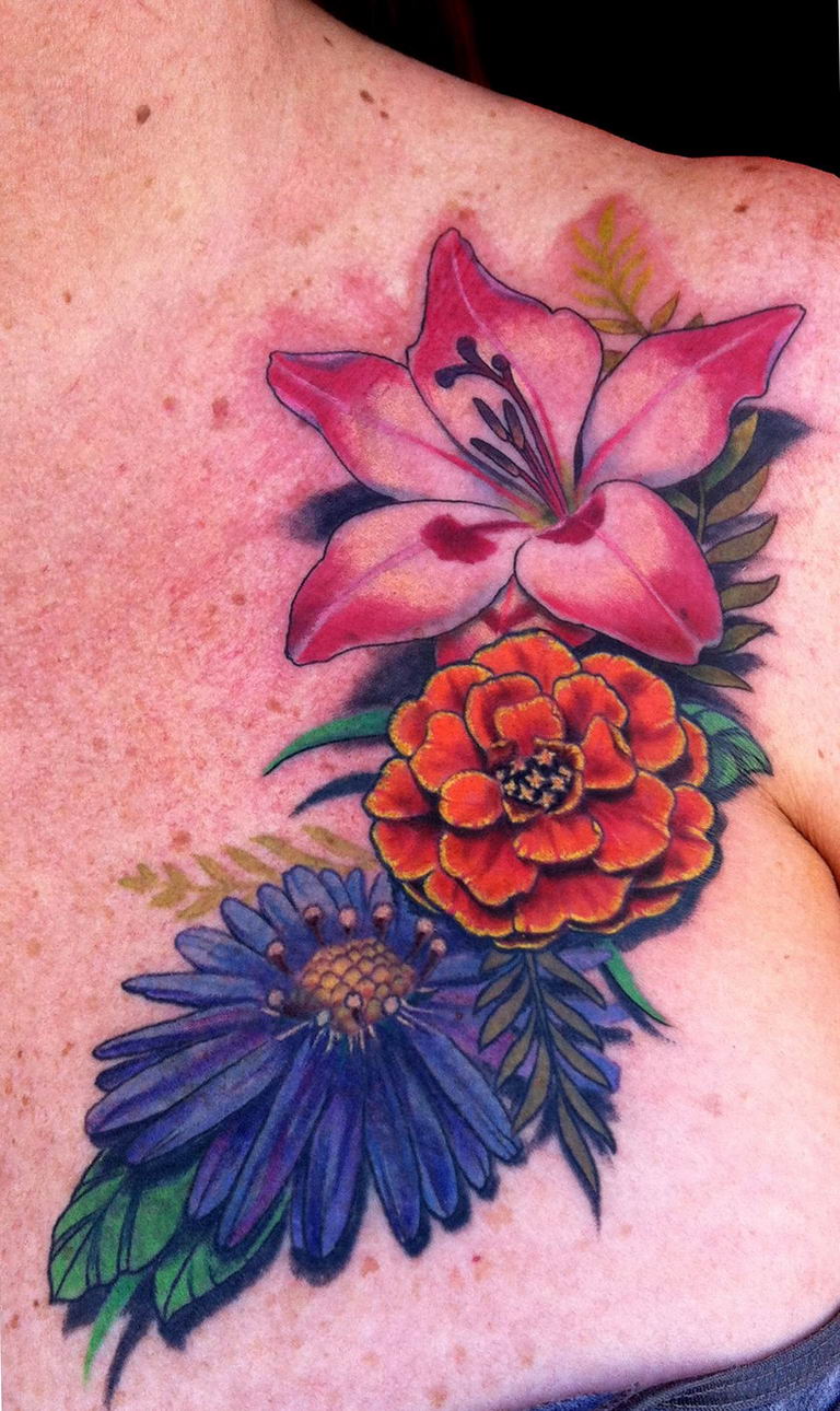 photo tattoo gladiolus 25.01.2019 №102 - drawing a tattoo flower gladiolus - tattoovalue.net