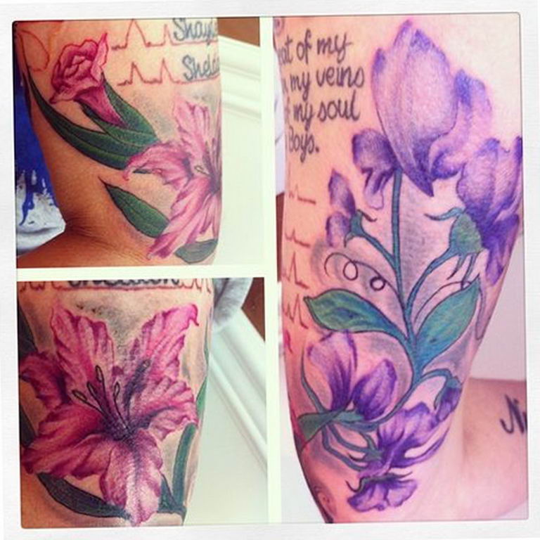 photo tattoo gladiolus 25.01.2019 №103 - drawing a tattoo flower gladiolus - tattoovalue.net