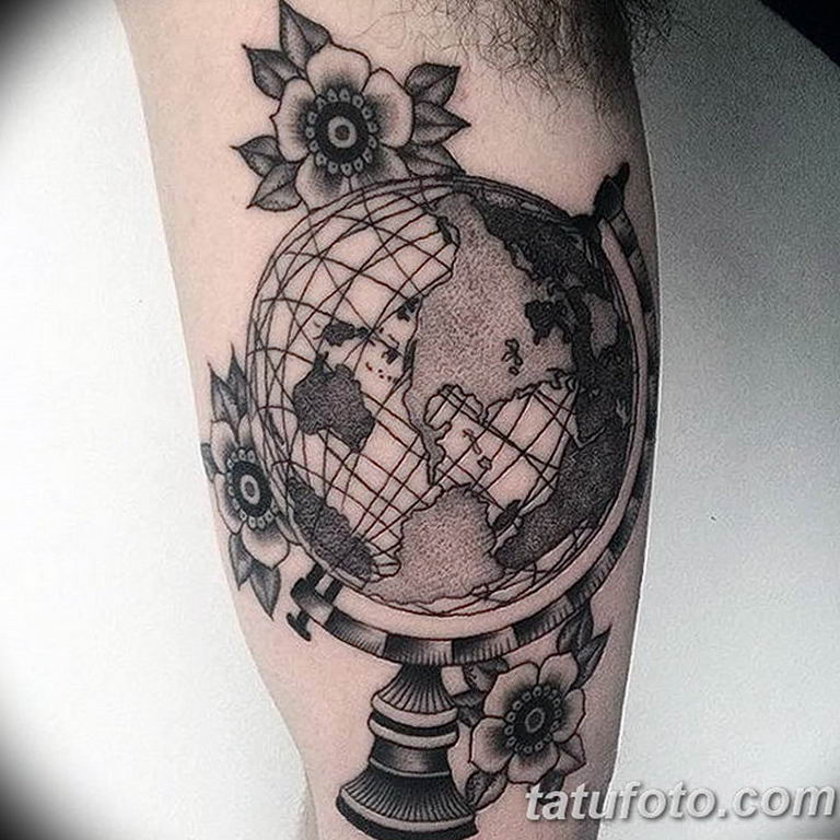 photo tattoo globe 25.01.2019 №002 - drawing tattoo globe - tattoovalue.net