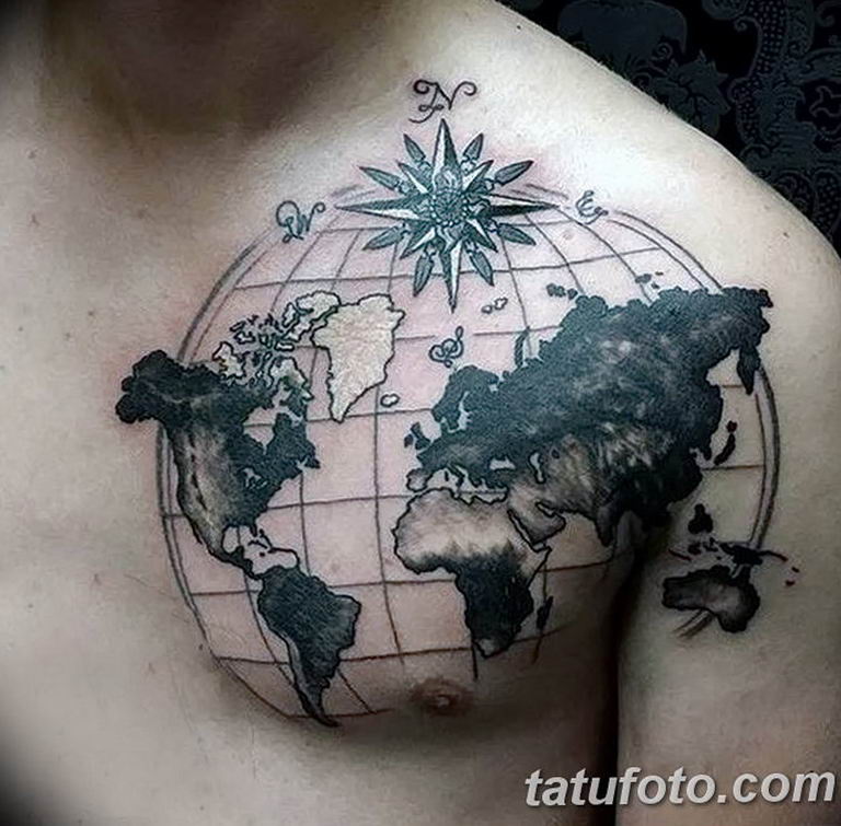photo tattoo globe 25.01.2019 №092 - drawing tattoo globe - tattoovalue.net