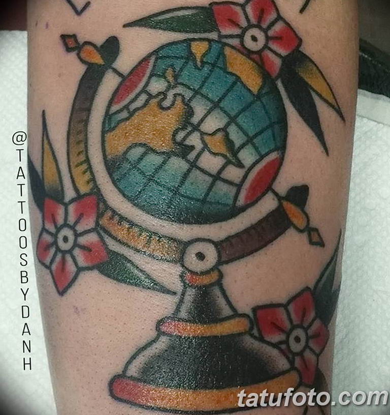 photo tattoo globe 25.01.2019 №105 - drawing tattoo globe - tattoovalue.net