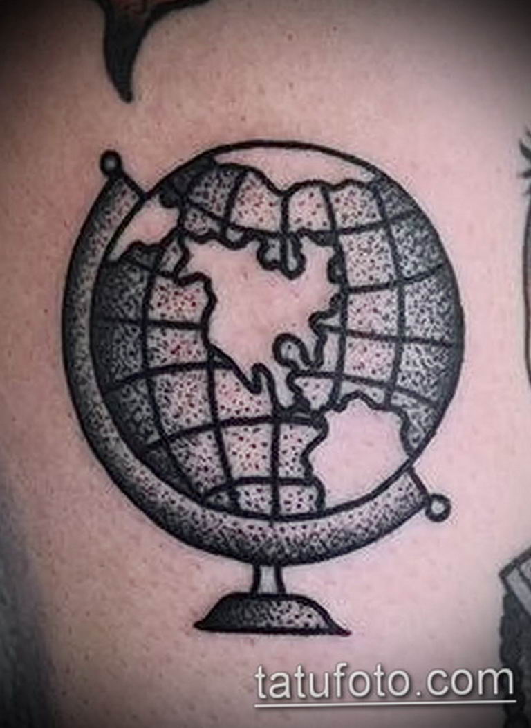 photo tattoo globe 25.01.2019 №106 - drawing tattoo globe - tattoovalue.net