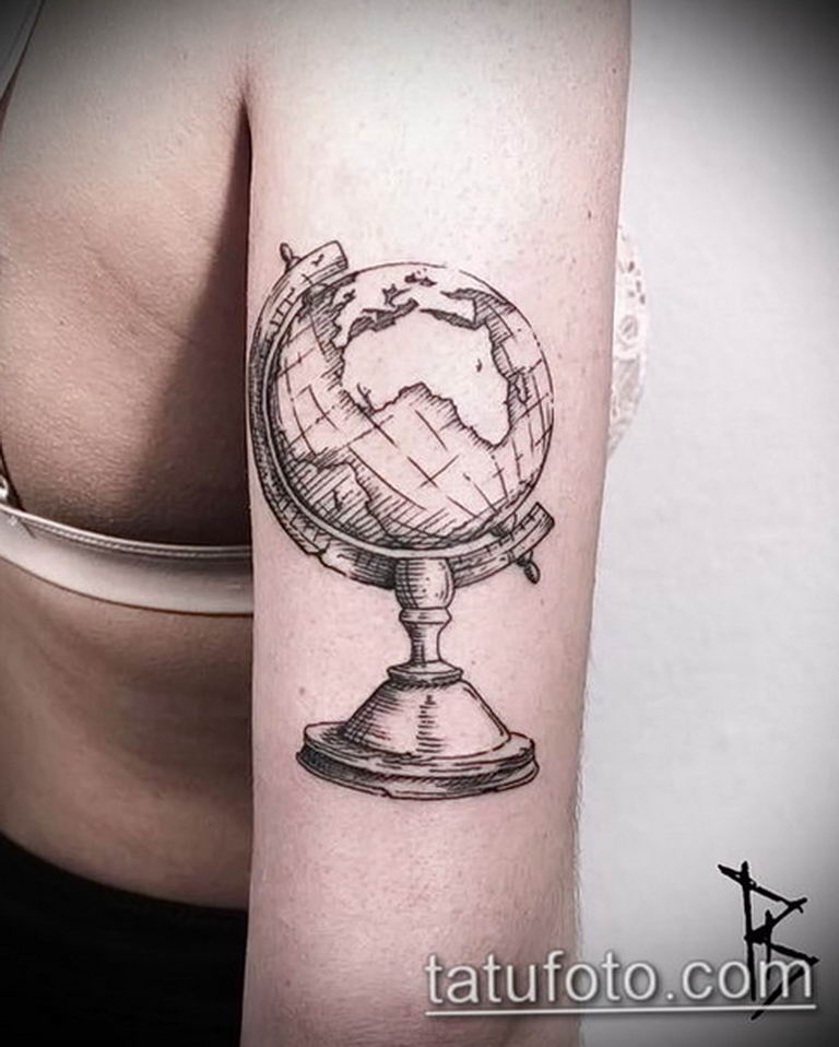 photo tattoo globe 25.01.2019 №159 - drawing tattoo globe - tattoovalue.net
