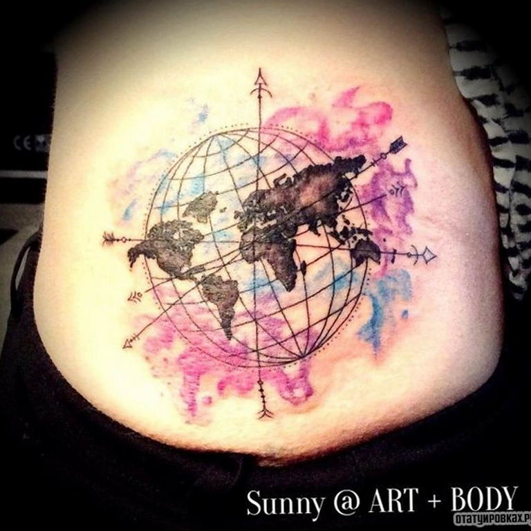 photo tattoo globe 25.01.2019 №176 - drawing tattoo globe - tattoovalue.net