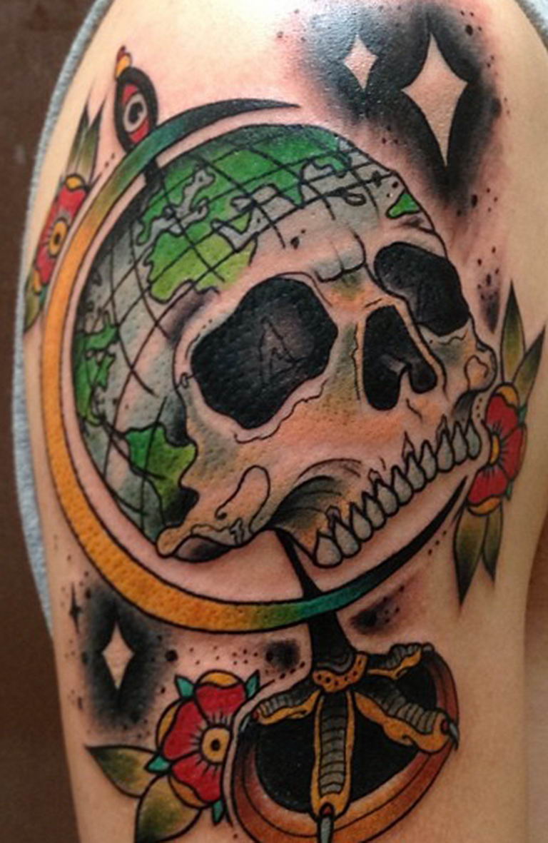 photo tattoo globe 25.01.2019 №186 - drawing tattoo globe - tattoovalue.net