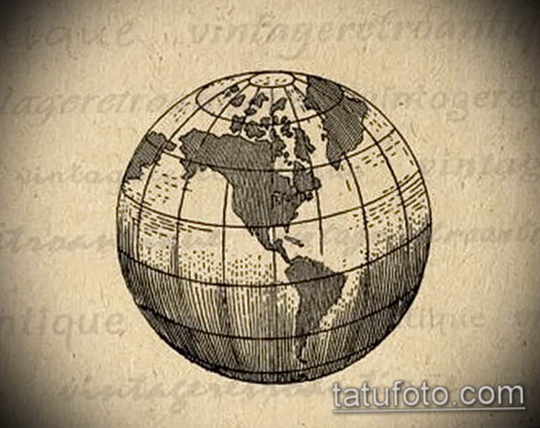 photo tattoo globe 25.01.2019 №201 - drawing tattoo globe - tattoovalue.net