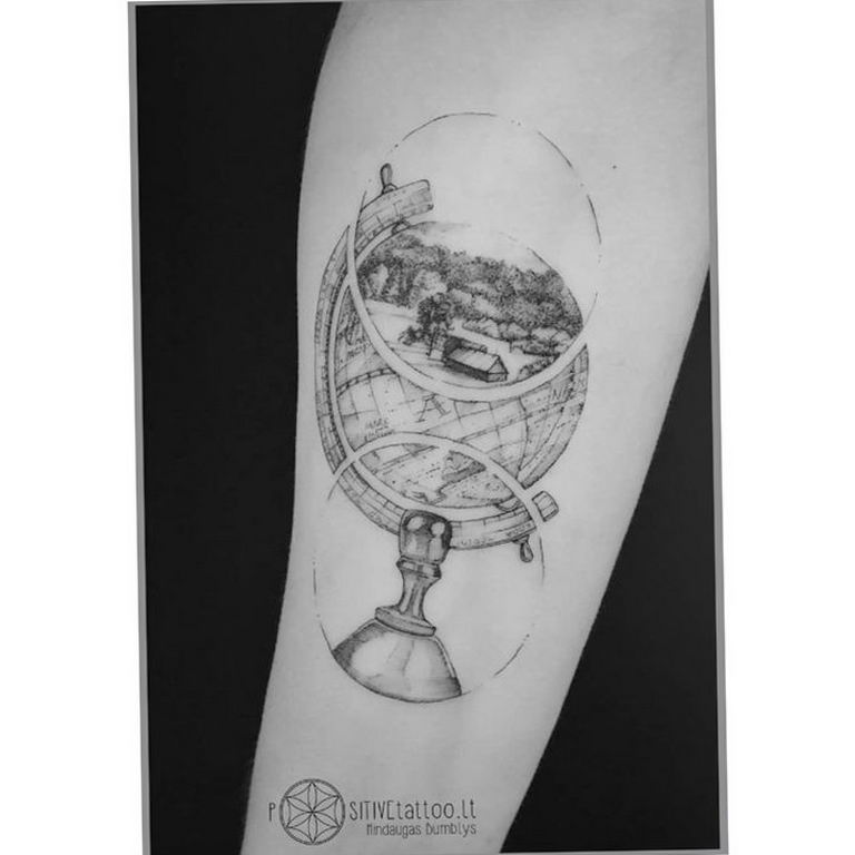 photo tattoo globe 25.01.2019 №239 - drawing tattoo globe - tattoovalue.net