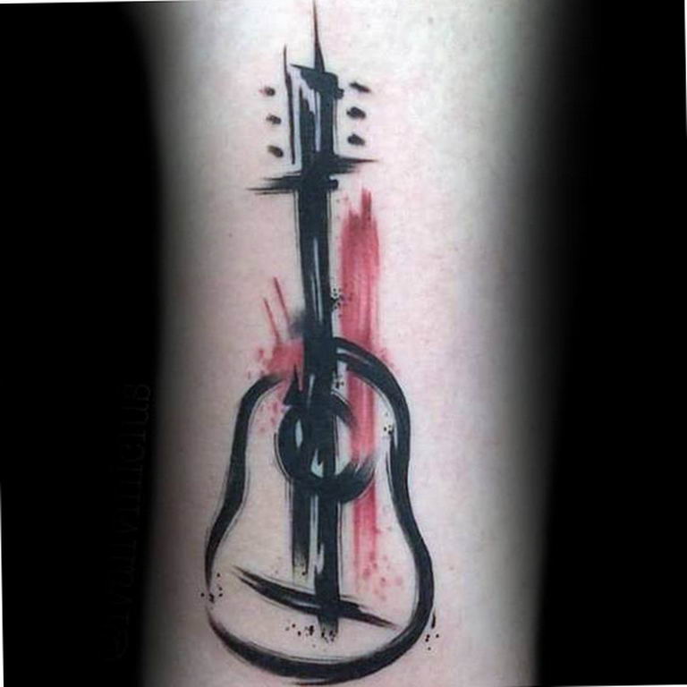 photo tattoo guitar 25.01.2019 № 035 - drawing tattoo with a guitar - tatto...