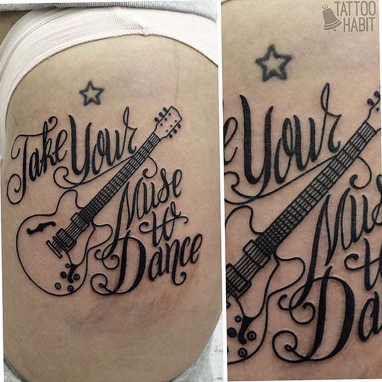 Guitar Tattoo  meaning photos sketches and examples