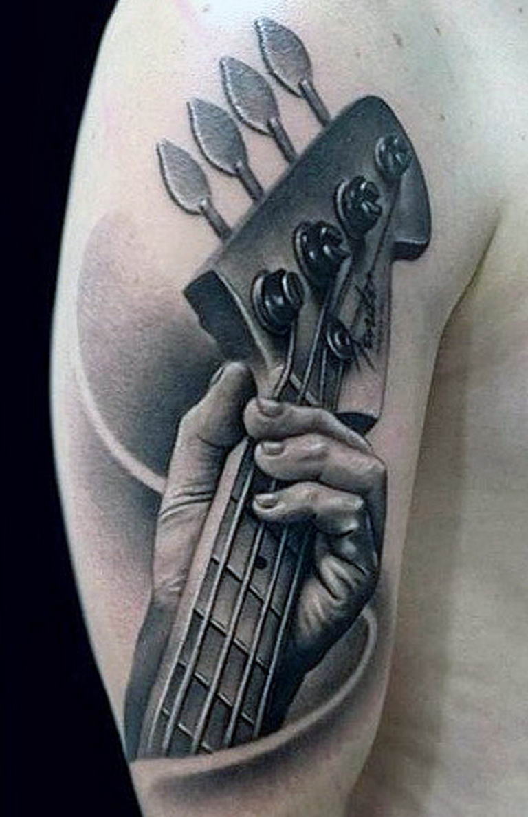 photo tattoo guitar 25.01.2019 №004 - drawing tattoo with a guitar - tattoovalue.net