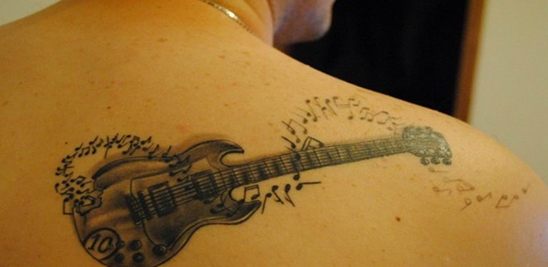 photo tattoo guitar 25.01.2019 №019 - drawing tattoo with a guitar - tattoovalue.net