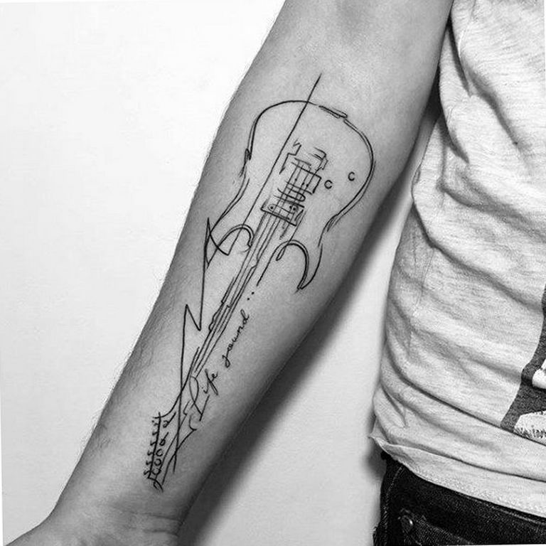 photo tattoo guitar 25.01.2019 №054 - drawing tattoo with a guitar - tattoovalue.net
