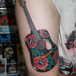 photo tattoo guitar 25.01.2019 №057 - drawing tattoo with a guitar - tattoovalue.net