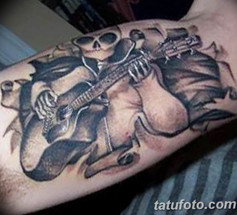 photo tattoo guitar 25.01.2019 №076 - drawing tattoo with a guitar - tattoovalue.net