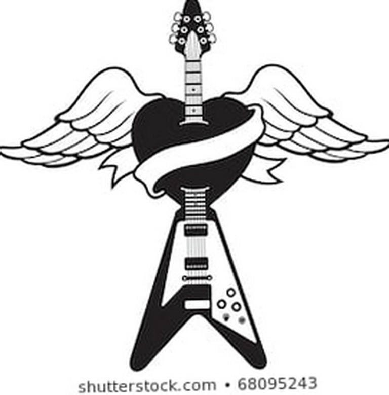 photo tattoo guitar 25.01.2019 №077 - drawing tattoo with a guitar - tattoovalue.net