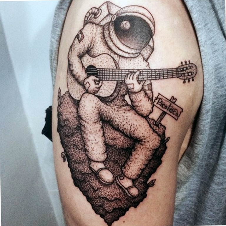 photo tattoo guitar 25.01.2019 №090 - drawing tattoo with a guitar - tattoovalue.net