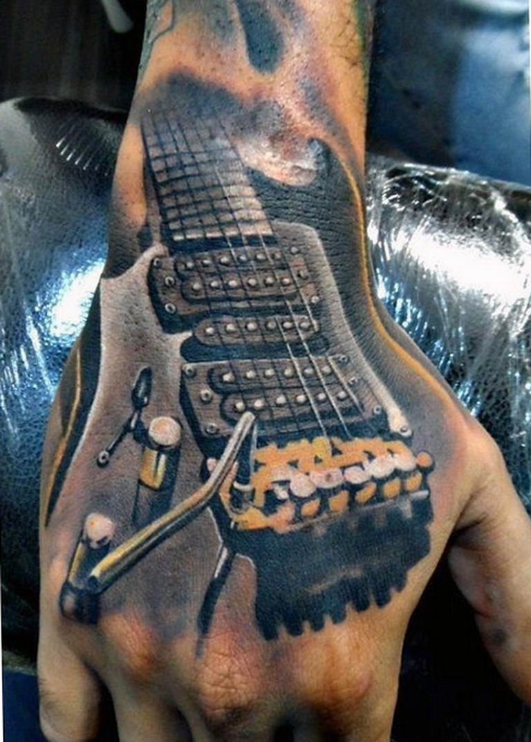 photo tattoo guitar 25.01.2019 №096 - drawing tattoo with a guitar - tattoovalue.net