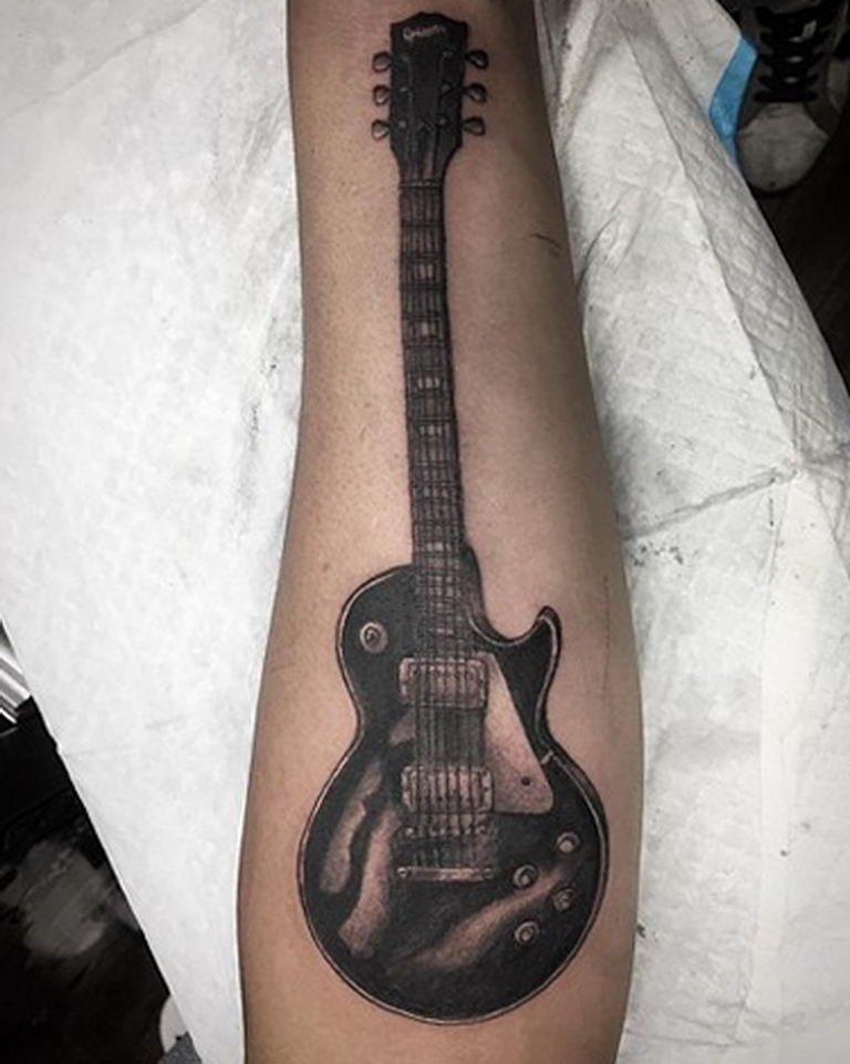 photo tattoo guitar 25.01.2019 №098 - drawing tattoo with a guitar - tattoovalue.net