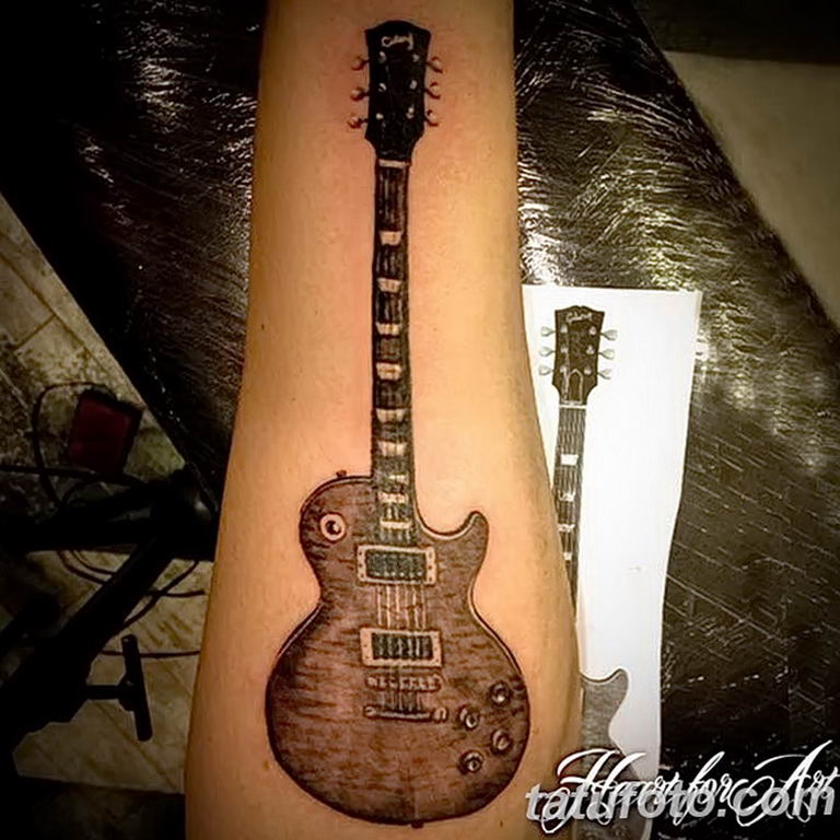photo tattoo guitar 25.01.2019 №106 - drawing tattoo with a guitar - tattoovalue.net