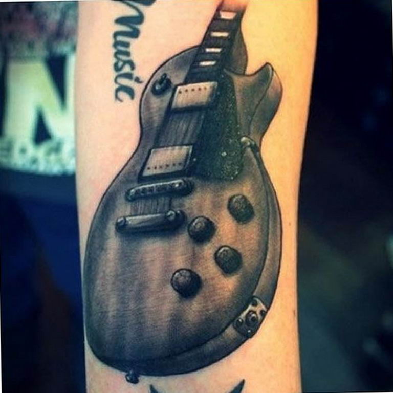 photo tattoo guitar 25.01.2019 №150 - drawing tattoo with a guitar - tattoovalue.net