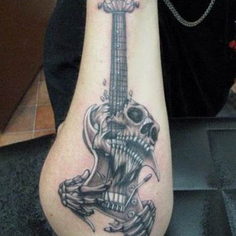 photo tattoo guitar 25.01.2019 №155 - drawing tattoo with a guitar - tattoovalue.net