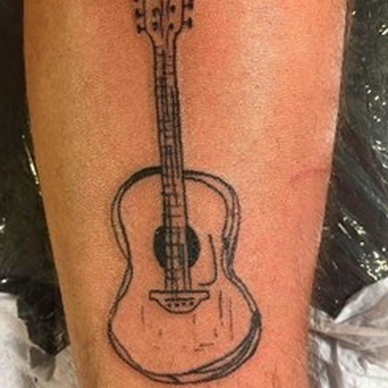 photo tattoo guitar 25.01.2019 №168 - drawing tattoo with a guitar - tattoovalue.net