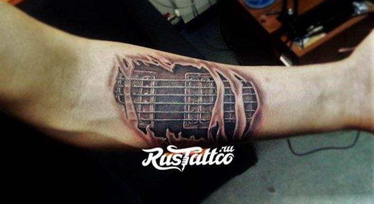 photo tattoo guitar 25.01.2019 №174 - drawing tattoo with a guitar - tattoovalue.net